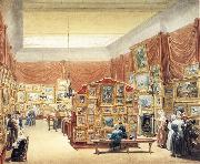 George Scharf, Interior of the Gallery of the New Society of Painters in Water Colurs,Old Bond Street